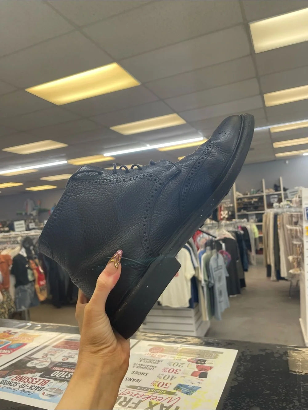 Florsheim Black Leather Wingtip Chukka Boots